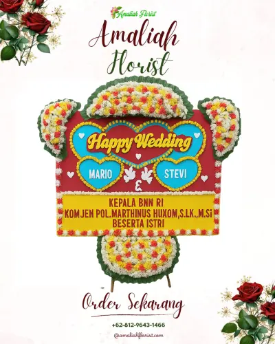 Karangan Papan Bunga Pernikahan di Pekasiran